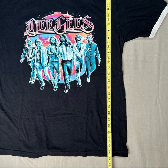 Foo Fighters Dee Gees Hail Satin Black Ringer Style T Shirt Mens Large - Picture 4 of 7